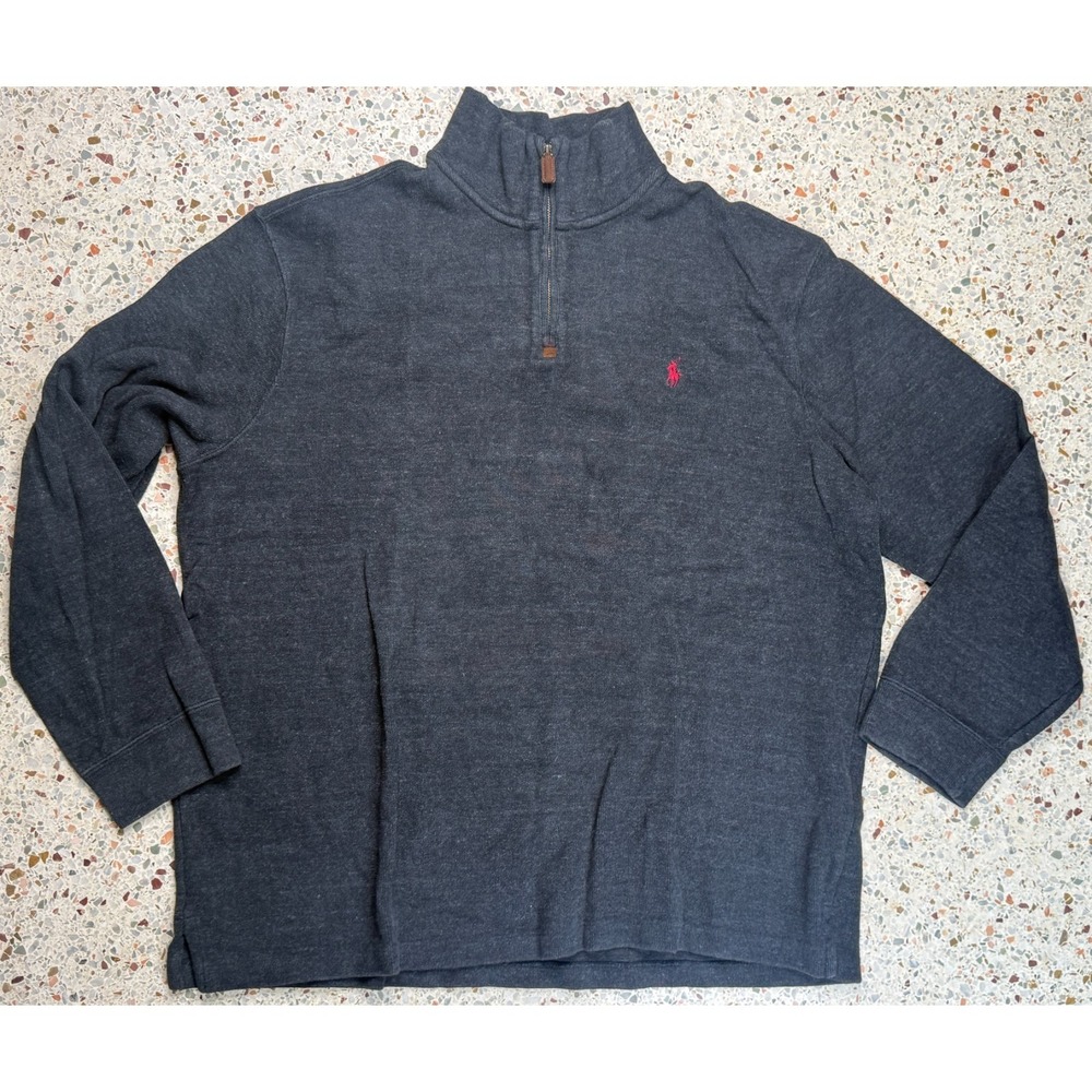 Polo Ralph Lauren Men s 1/4 Zip Long Sleeve Gray Sweater Size XXL